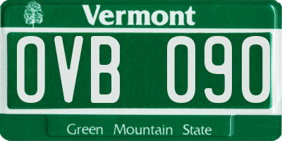 VT license plate OVB090