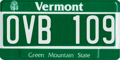 VT license plate OVB109
