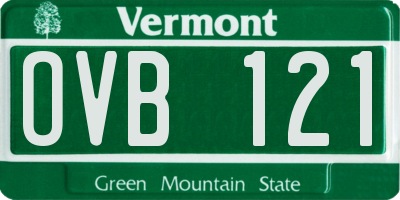 VT license plate OVB121