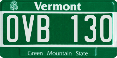 VT license plate OVB130