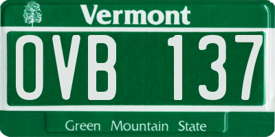 VT license plate OVB137