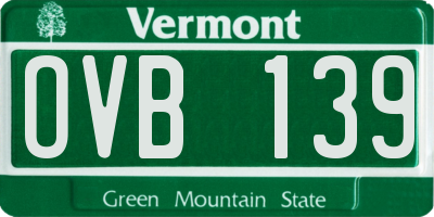 VT license plate OVB139