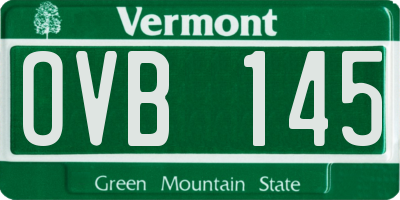 VT license plate OVB145