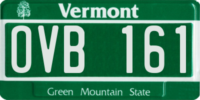 VT license plate OVB161