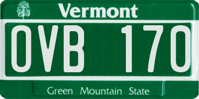 VT license plate OVB170