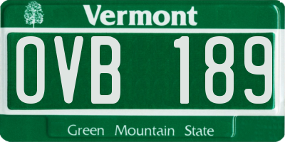 VT license plate OVB189