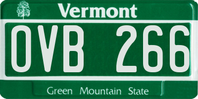 VT license plate OVB266