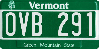 VT license plate OVB291