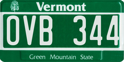 VT license plate OVB344