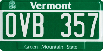 VT license plate OVB357