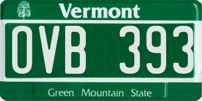 VT license plate OVB393