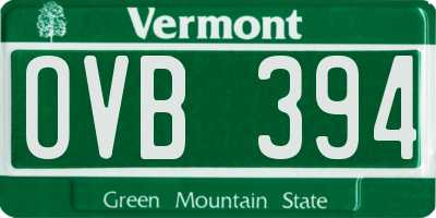 VT license plate OVB394