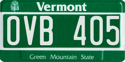 VT license plate OVB405