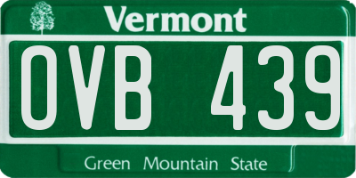 VT license plate OVB439