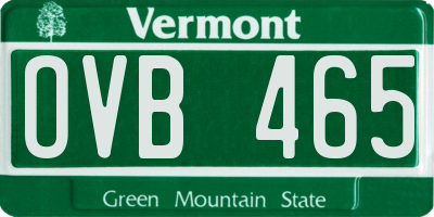 VT license plate OVB465