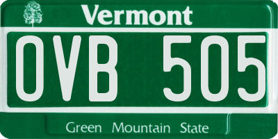 VT license plate OVB505