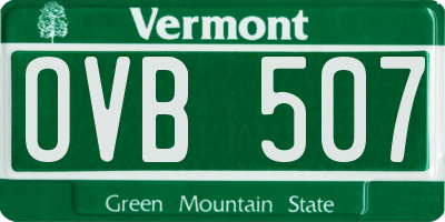 VT license plate OVB507