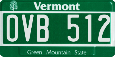 VT license plate OVB512