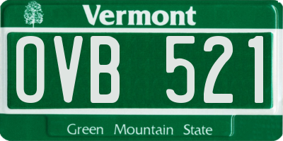 VT license plate OVB521