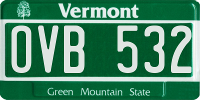 VT license plate OVB532