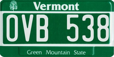 VT license plate OVB538
