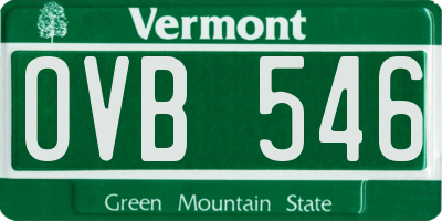 VT license plate OVB546