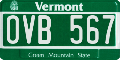 VT license plate OVB567