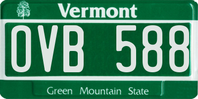 VT license plate OVB588