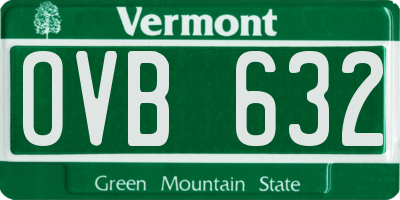 VT license plate OVB632