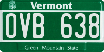 VT license plate OVB638