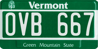 VT license plate OVB667