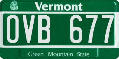 VT license plate OVB677