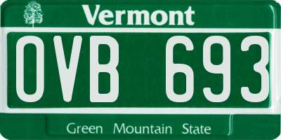 VT license plate OVB693