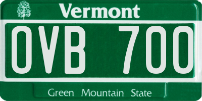 VT license plate OVB700
