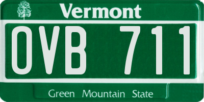 VT license plate OVB711