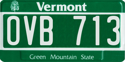 VT license plate OVB713