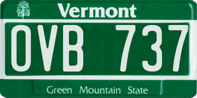 VT license plate OVB737