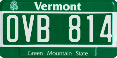VT license plate OVB814