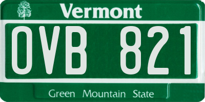 VT license plate OVB821