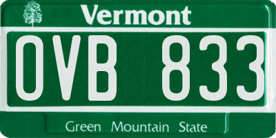 VT license plate OVB833