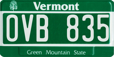 VT license plate OVB835