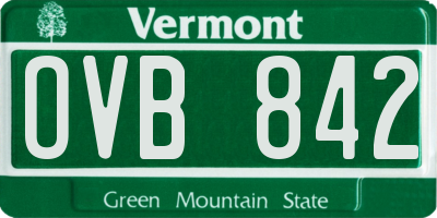 VT license plate OVB842