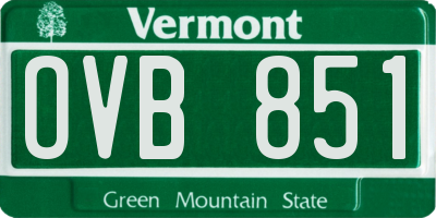 VT license plate OVB851