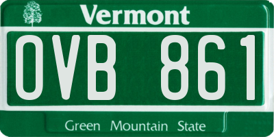 VT license plate OVB861