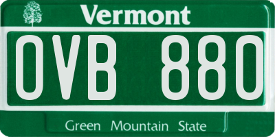 VT license plate OVB880