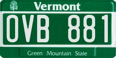 VT license plate OVB881