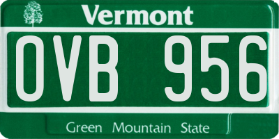VT license plate OVB956