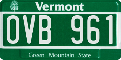 VT license plate OVB961