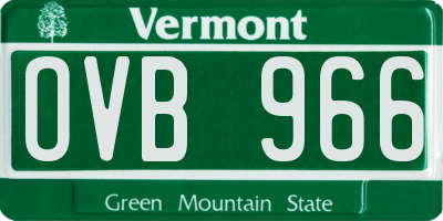 VT license plate OVB966