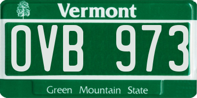 VT license plate OVB973